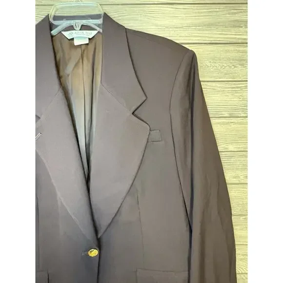 NWT AUSTIN REED Womens 18W 100% Worsted Wool Chocolate Brown Blazer Vintage - Picture 5 of 14